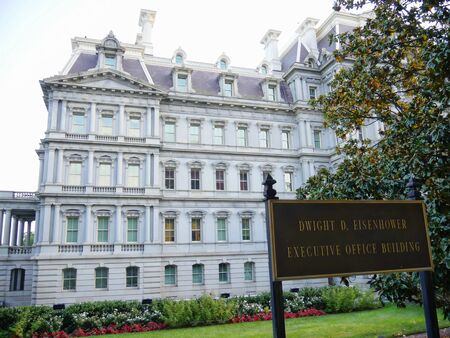 Washington, D.C. USA- September 2017: FaÃ§ade of the Dwight D. Eisenhower Executive Office building in Washington, District of Columbia.のeditorial素材