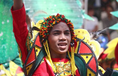 Davao City, Philippines-August 2014: Close up of a streetdancing participant at the parade....