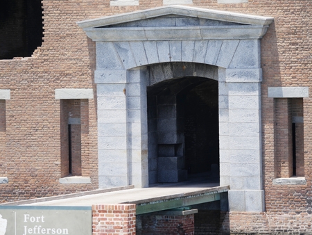 Extreme close up of the entrance to Fort Jefferson, Dry Tortugas National Park.のeditorial素材