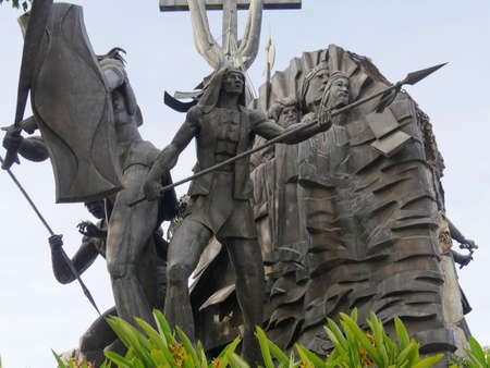 Cebu City, Philippines-March 2018: Close upward shot of the Cebu Heritage Monument is one of the historical attractions in Cebu City.のeditorial素材