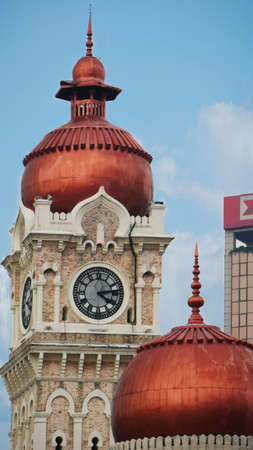 Kuala Lumpur, Malaysia- March 2018: Close up of the towers of the National Textile Museum in Kuala Lumpur.のeditorial素材