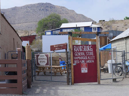 Randsburg, California- July 2018: Facade of the General Store and Hamburger Alley in  Randsburg, one of the gold mining ghost towns in California.のeditorial素材