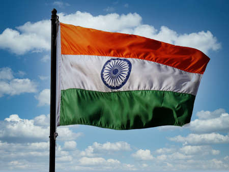 Close up of the flag of India