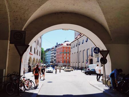 MUNICH, GERMANY - June 28, 2019: Old Town Hall Altes Rathaus building at Marienplatz in Munich.のeditorial素材