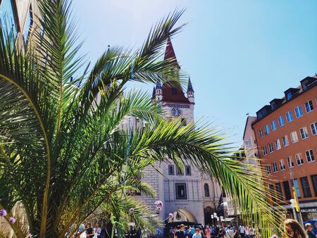 Munich, Germany - June 29, 2019: Old Town Hall Altes Rathaus building Marienplatz in Munichのeditorial素材