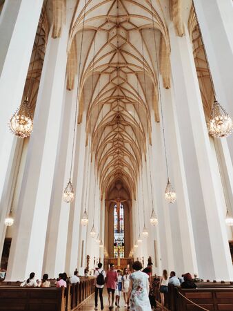 Munich, Germany - June 28, 2019: Interior of Frauenkirche or Cathedral of Our Dear Lady in Munich. Germanyのeditorial素材