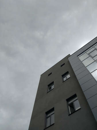 bottom view of Modern business center with officesの写真素材