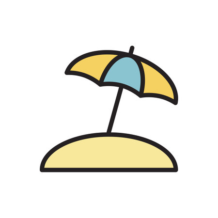 Summer Umbrella Icon Vector Illustrationのイラスト素材
