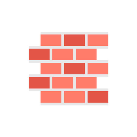 This Icon is a Red Brick Wall in White Backgroundのイラスト素材