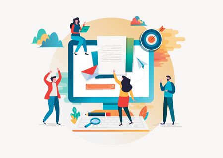 Recruitment concept. Human Resources vector illustration. Flat cartoon character graphic design. Landing page template,banner,flyer,poster,web pageのイラスト素材