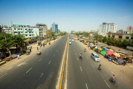 Bangladesh â April 14, 2021: Jatrabari, one of the busiest areas of Dhaka city, is completely empty during the coronavirus lockdown.のeditorial素材