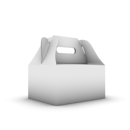 White Box on white backgroundの写真素材