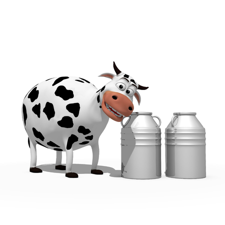 Milk  Cow  on white backgroundの写真素材