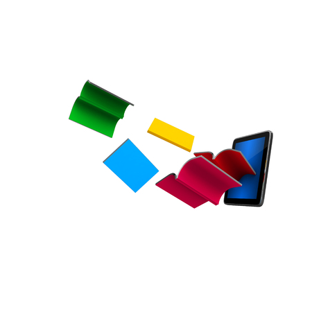 Flying Colorful Booksの写真素材