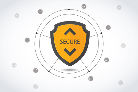 Protection background. Technology security illustration.のイラスト素材