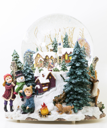 Big snow globe with lightの写真素材