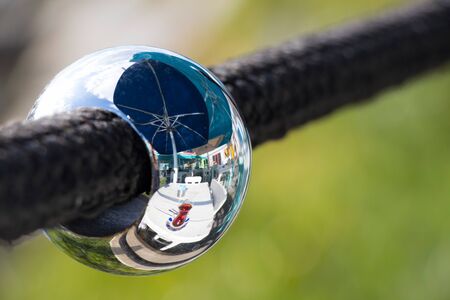 ball reflection black tea brown ropeの写真素材