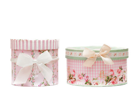 pink flower gift on a isolated white backgroundsの写真素材