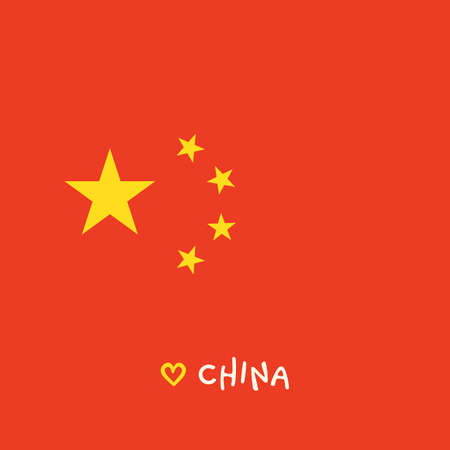 China National Flag Square Artの写真素材