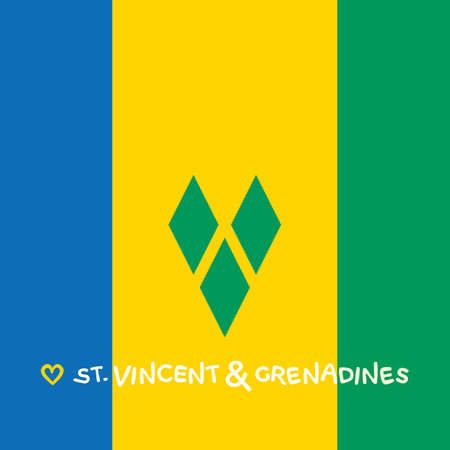 Saint Vincent and the Grenadines National Flag Square Artの写真素材