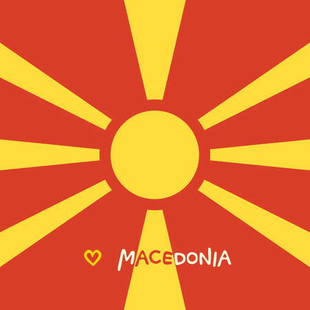 Macedonia National Flag Square Artの写真素材