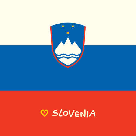 Slovenia National Flag Square Artの写真素材