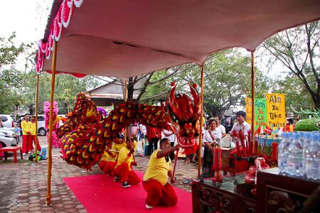 Barongsai and Dragon boat burning. Among Indonesians of Chinese descent, usually held during the Peh Cun Festival, which they will celebrate, Pekalongan/Central Java Indonesia, June 7, 2019のeditorial素材