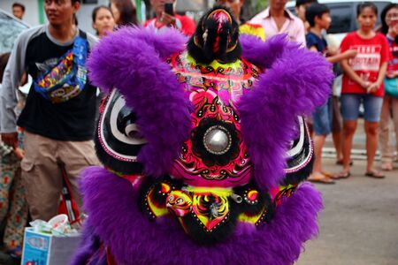 Barongsai and Dragon boat burning. Among Indonesians of Chinese descent, usually held during the Peh Cun Festival, which they will celebrateのeditorial素材