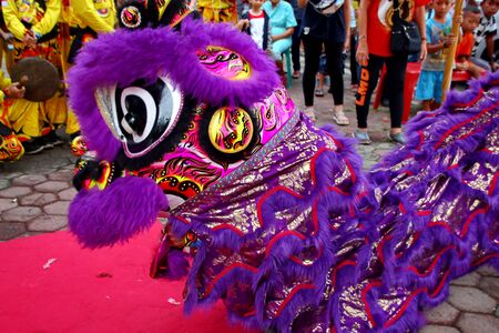 Barongsai and Dragon boat burning. Among Indonesians of Chinese descent, usually held during the Peh Cun Festival, which they will celebrateのeditorial素材