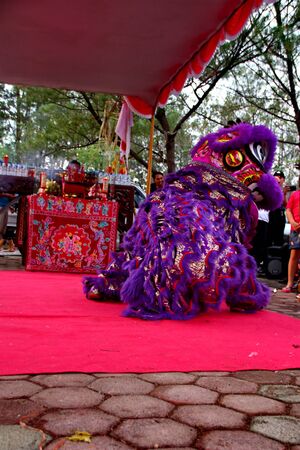 Barongsai and Dragon boat burning. Among Indonesians of Chinese descent, usually held during the Peh Cun Festival, which they will celebrateのeditorial素材