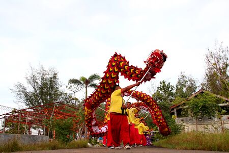 Barongsai and Dragon boat burning. Among Indonesians of Chinese descent, usually held during the Peh Cun Festival, which they will celebrate, Pekalongan/Central Java Indonesia, June 7, 2019のeditorial素材