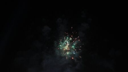 Fireworks that explode in the air, very beautiful with colorful lightsの写真素材