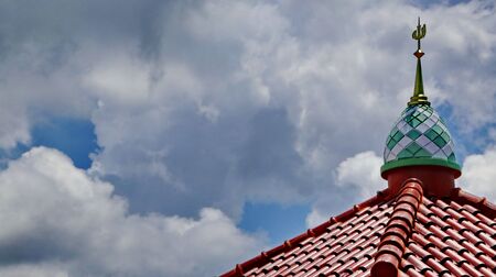 roof of the mosque, place of worship of Muslims, a fusion of Javanese and Middle Eastern edification of design...の写真素材