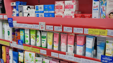 costumer at retail stores for household needs, Alfamart, Batang Indonesia, November 18, 2021のeditorial素材