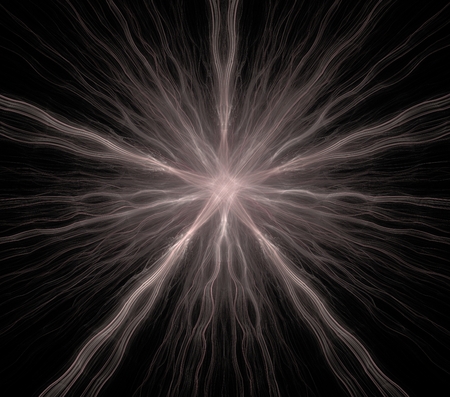 Abstract fractal, pentagonal star on a dark backgroundの写真素材