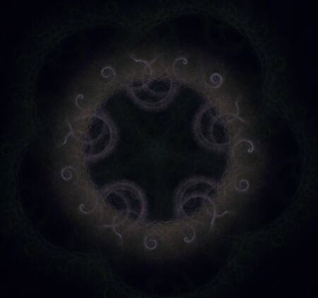 Abstract fractal on a dark backgroundの写真素材