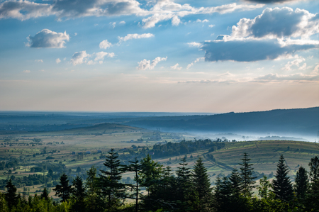 Morning in the Carpathian villageの写真素材