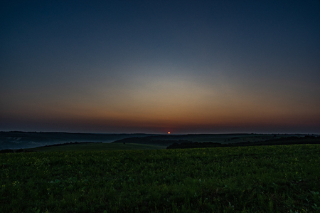 Sunrise in the fieldの写真素材