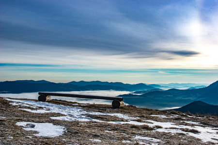 Morning in the winter in the Carpathiansの写真素材