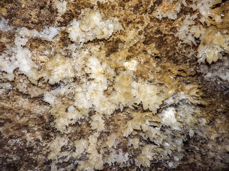 Gypsum crystals in the Ukrainian caveの写真素材