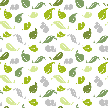 Decorative seamless pattern. Green leaves. Vector illustrationのイラスト素材