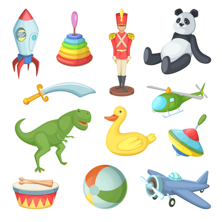 Vector illustration of funny cartoon toys for childrens isolate on white backgroundのイラスト素材