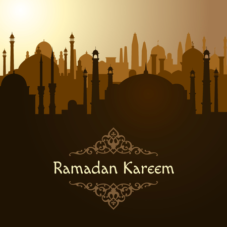 Ramadan. Arabic mosque background. Islam vector illustrationの写真素材