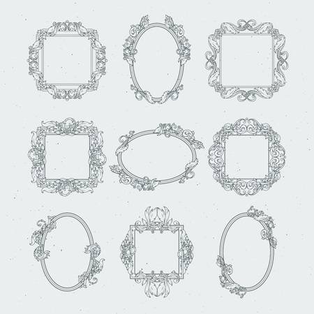 Antique victorian picture framesのイラスト素材
