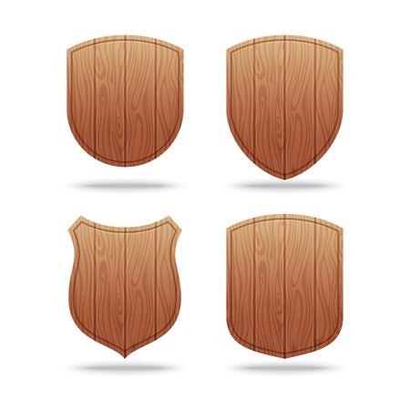 Set of empty wooden shapesのイラスト素材