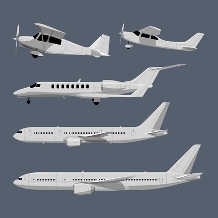 Vector illustrations of airplanes in cartoon styleのイラスト素材