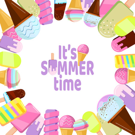 it is summer time - background with ice creamのイラスト素材