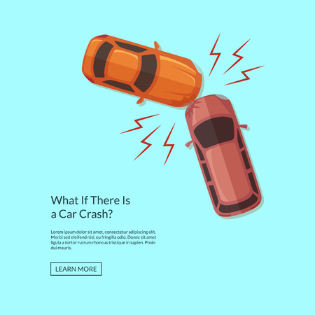 Vector two cars accident top view illustrationのイラスト素材