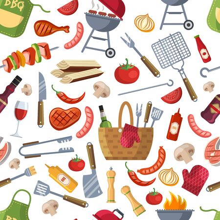 Different foods pattern.のイラスト素材