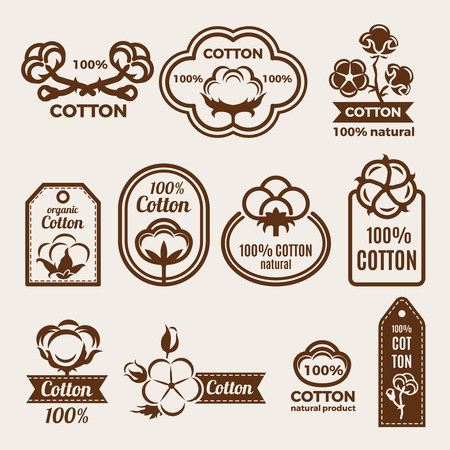 Different labels of cottons.のイラスト素材